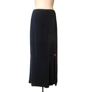 Y2K maxi polka dot pencil fitted skirt, vintage 90s